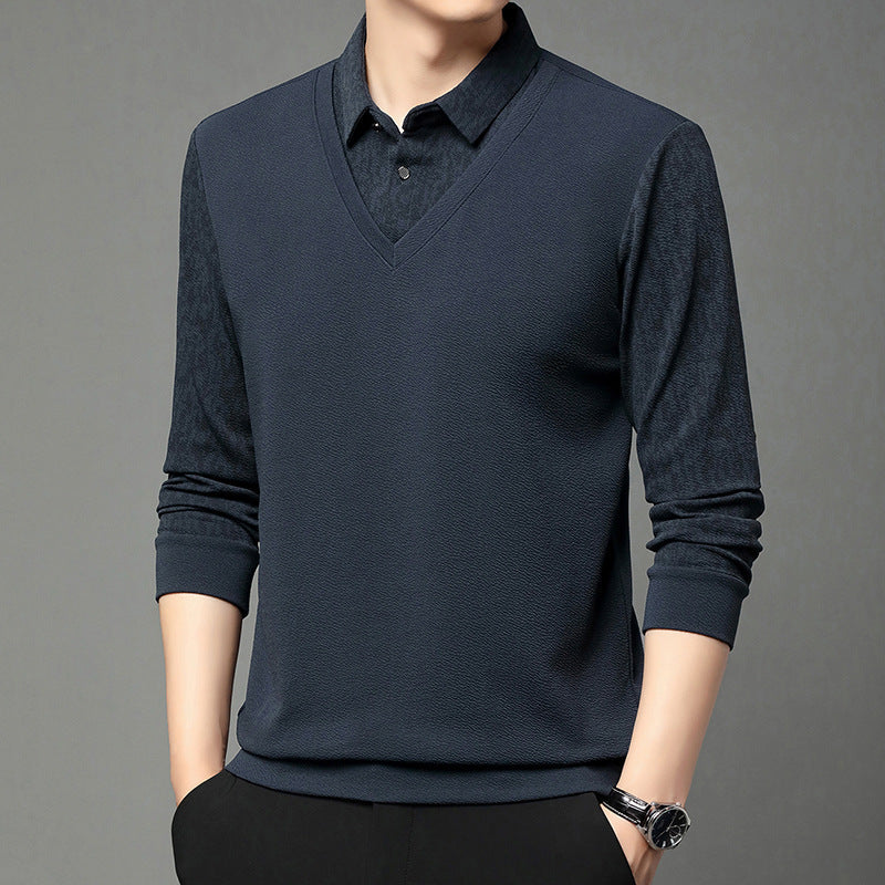 🔥 Men's Faux 2-Piece Long Sleeve Shirt👔