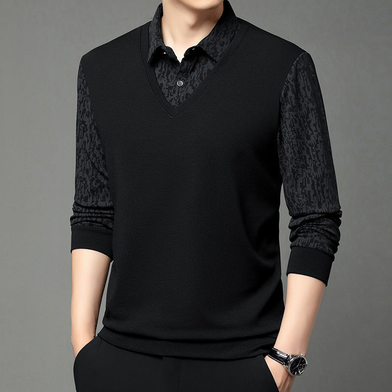 🔥 Men's Faux 2-Piece Long Sleeve Shirt👔