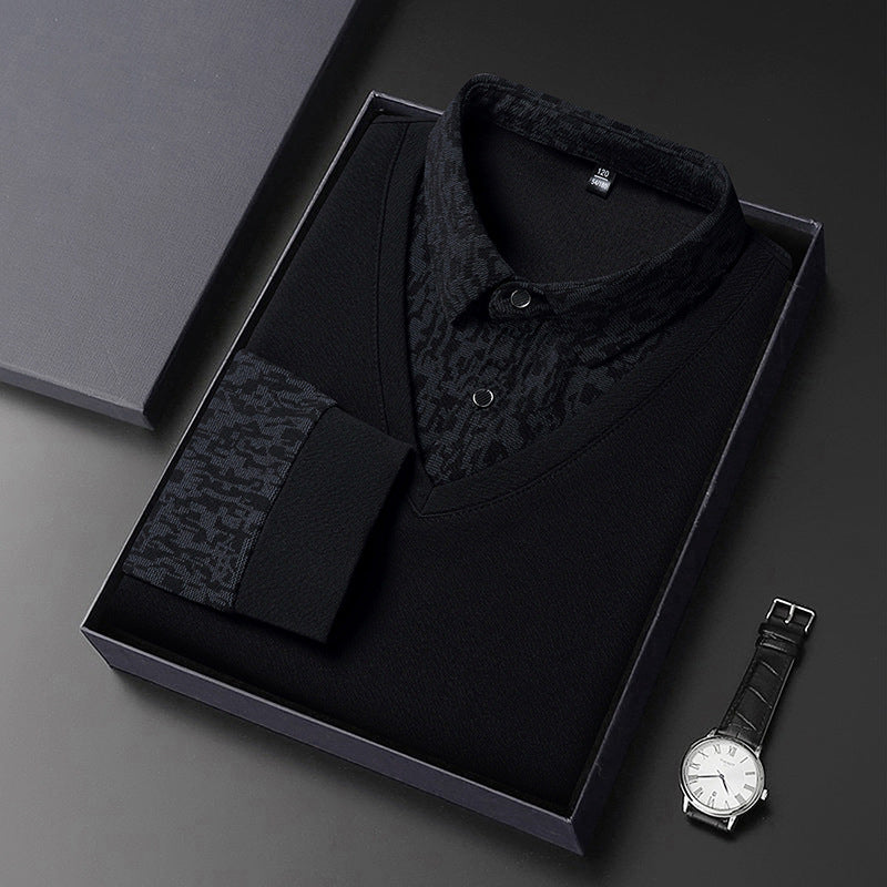 🔥 Men's Faux 2-Piece Long Sleeve Shirt👔