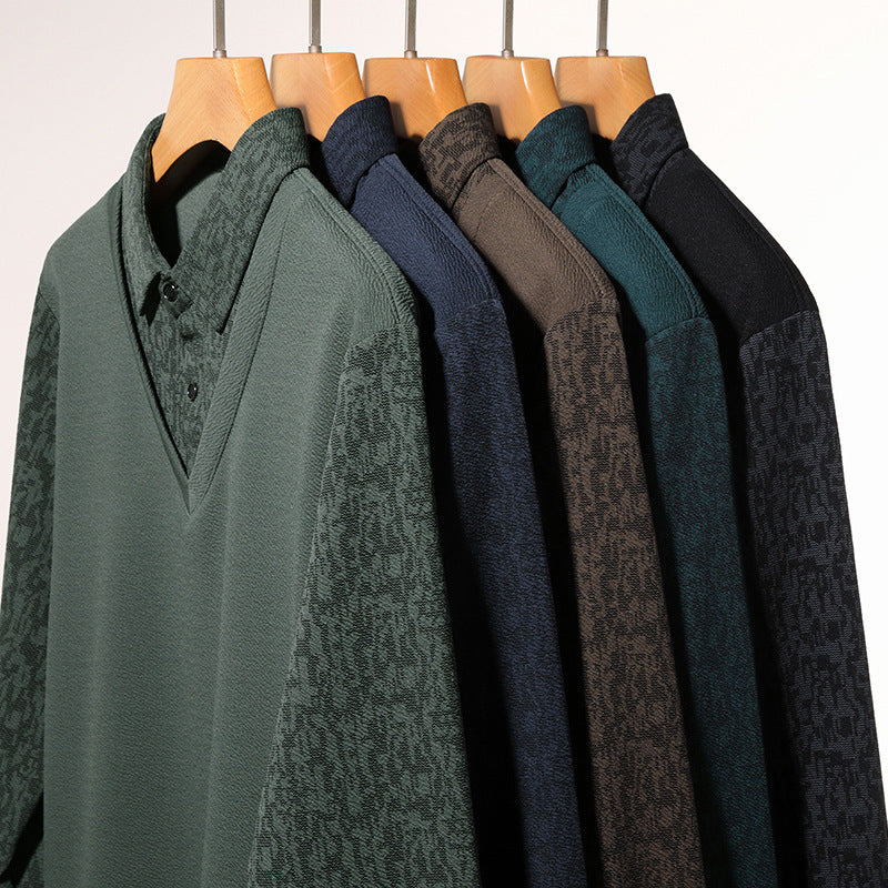 🔥 Men's Faux 2-Piece Long Sleeve Shirt👔