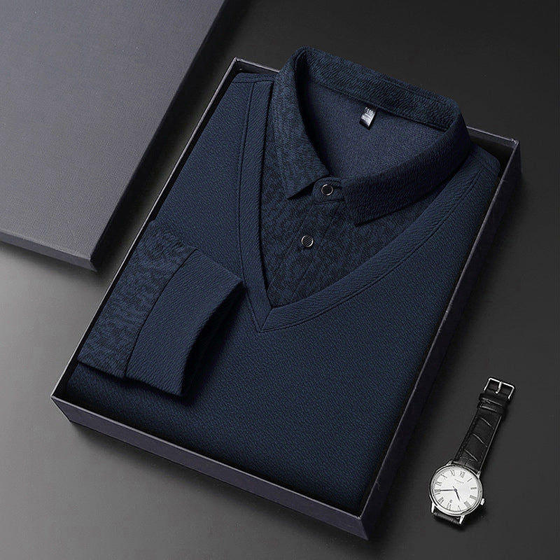 🔥 Men's Faux 2-Piece Long Sleeve Shirt👔