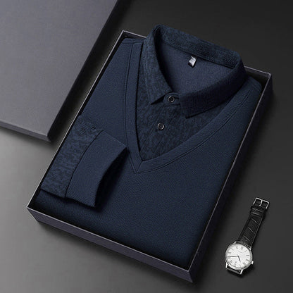 🔥 Men's Faux 2-Piece Long Sleeve Shirt👔