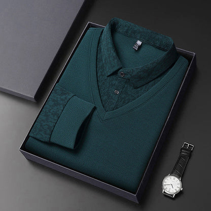 🔥 Men's Faux 2-Piece Long Sleeve Shirt👔