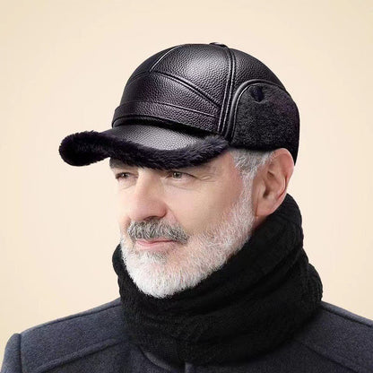 🧢 Men's Thick Ear Protection Faux Leather Hat