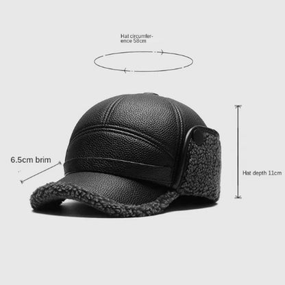 🧢 Men's Thick Ear Protection Faux Leather Hat