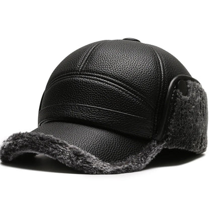 🧢 Men's Thick Ear Protection Faux Leather Hat