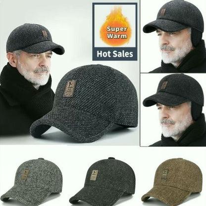 🔥🧢Мъжка зимна бейзболна шапка с уши, регулируема