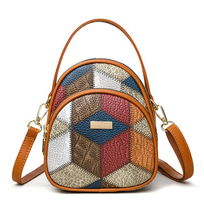 Dámská crossbody kabelka s geometrickým vzorem ve vintage stylu