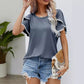 💖Кръгло деколте Pom Pom Trimmed Sleeve Women's Top