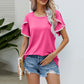 💖Кръгло деколте Pom Pom Trimmed Sleeve Women's Top