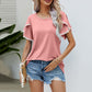 💖Кръгло деколте Pom Pom Trimmed Sleeve Women's Top