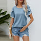 💖Кръгло деколте Pom Pom Trimmed Sleeve Women's Top