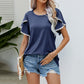 💖Кръгло деколте Pom Pom Trimmed Sleeve Women's Top