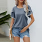 💖Кръгло деколте Pom Pom Trimmed Sleeve Women's Top