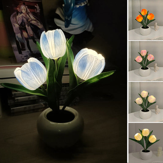 🌷✨LED лампа за нощно осветление с форма на лале