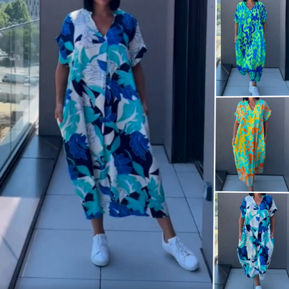 🌸Spring Specials💐 Women's Casual Elegant Printed V-Neck Dress