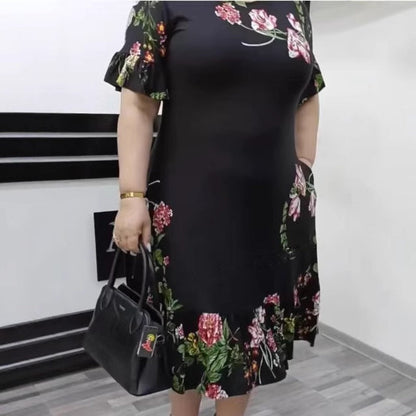 🌺Печатни елегантни рокли с къс ръкав Ruffle