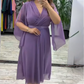 ✨Елегантни дами V-образно деколте шифон рокля👗