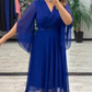 ✨Елегантни дами V-образно деколте шифон рокля👗