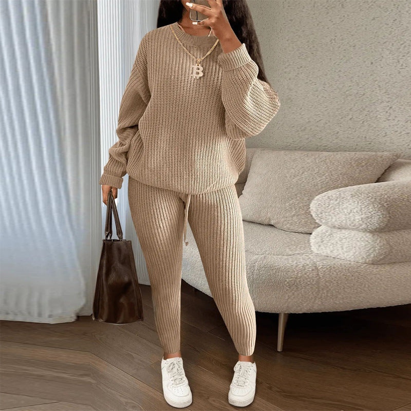 💖Women’s Loose Fit Top & Solid Color Pants 2-Piece Set
