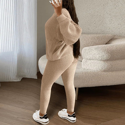 💖Women’s Loose Fit Top & Solid Color Pants 2-Piece Set