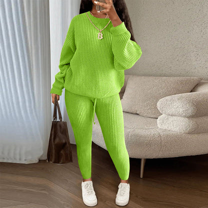 💖Women’s Loose Fit Top & Solid Color Pants 2-Piece Set