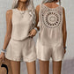 🎀Жените случайни без ръкави Топ шорти две части комплект