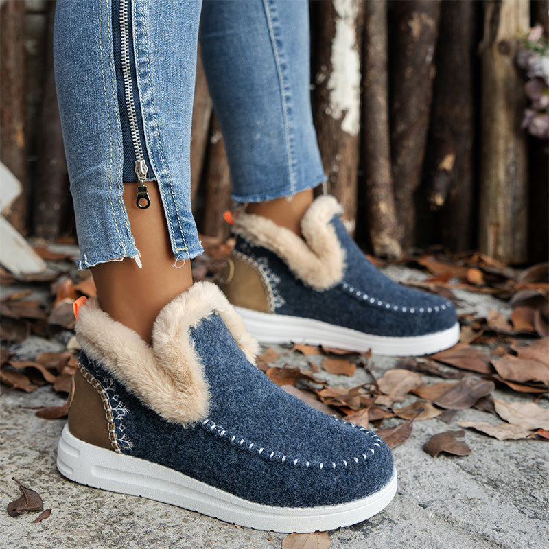 ❄️👢 Women's Winter Ankle Boots: Non-slip, Warm Faux Fur Lining, All-Day Comfort