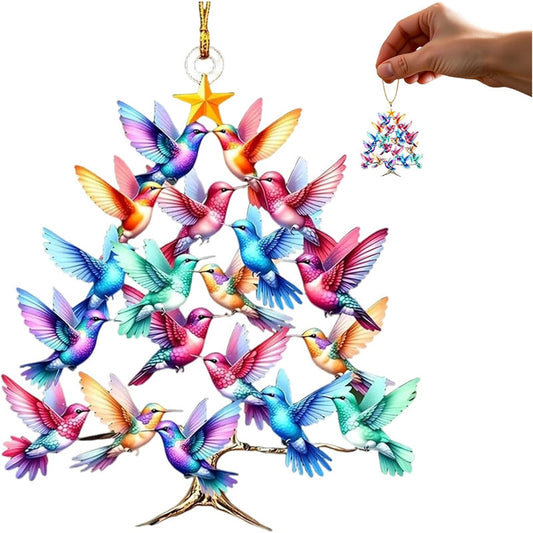 🦜Акрилна коледна украса с колибри✨