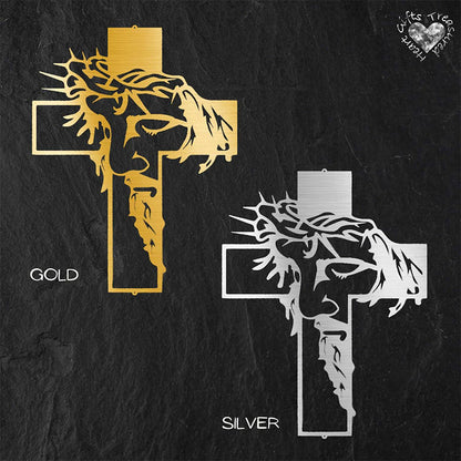 🙏Метална кръстосана плака на Исус Христос за декорация на стена✝️