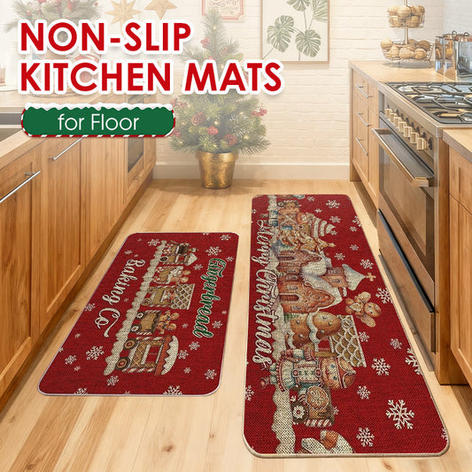 🎄✨Направете празничния сезон по-уютен – с неплъзгащи се, лесни за почистване коледни кухненски постелки.