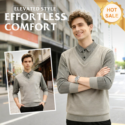 👔Мъжка ежедневна плетена риза с яка