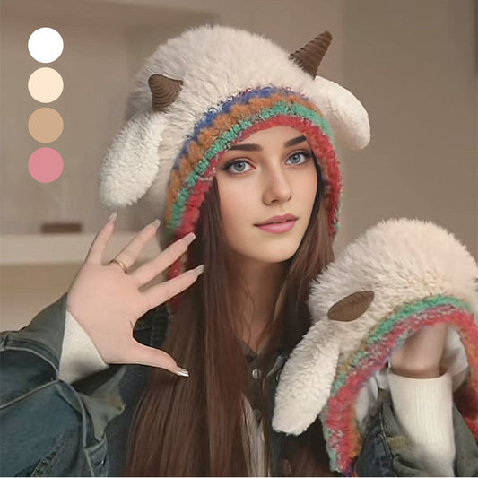 💖 Пухкава шапка във формата на агънце с очарователни ушички🎄🦌