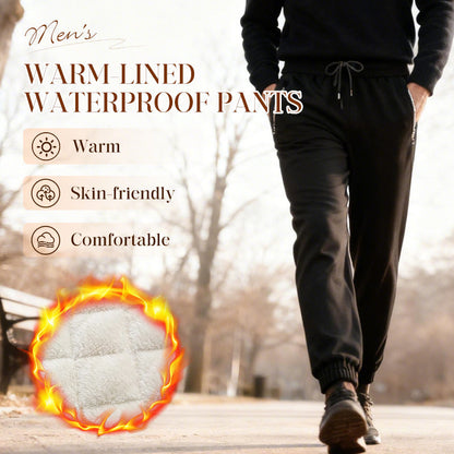 🔥Men's Warm-Lined Waterproof Pants with Drawstring