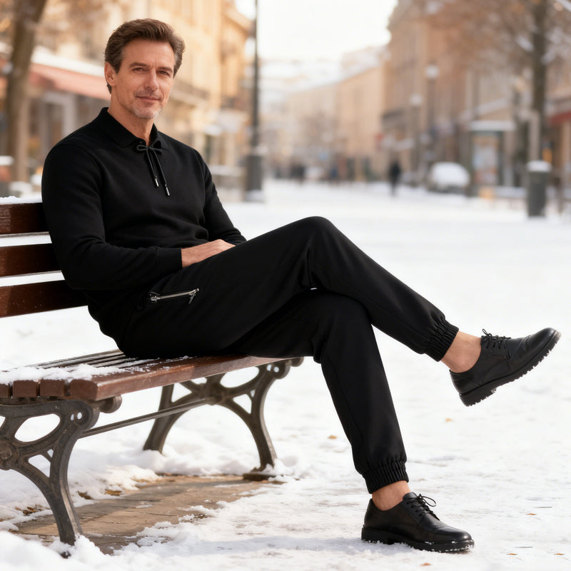 🔥Men's Warm-Lined Waterproof Pants with Drawstring