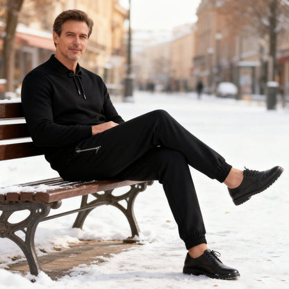 🔥Men's Warm-Lined Waterproof Pants with Drawstring