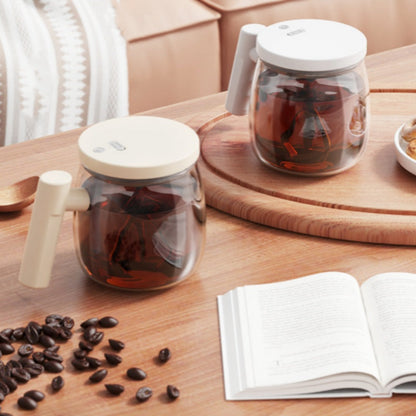 ☕Cana de cafea portabilă cu agitator electric și mâner