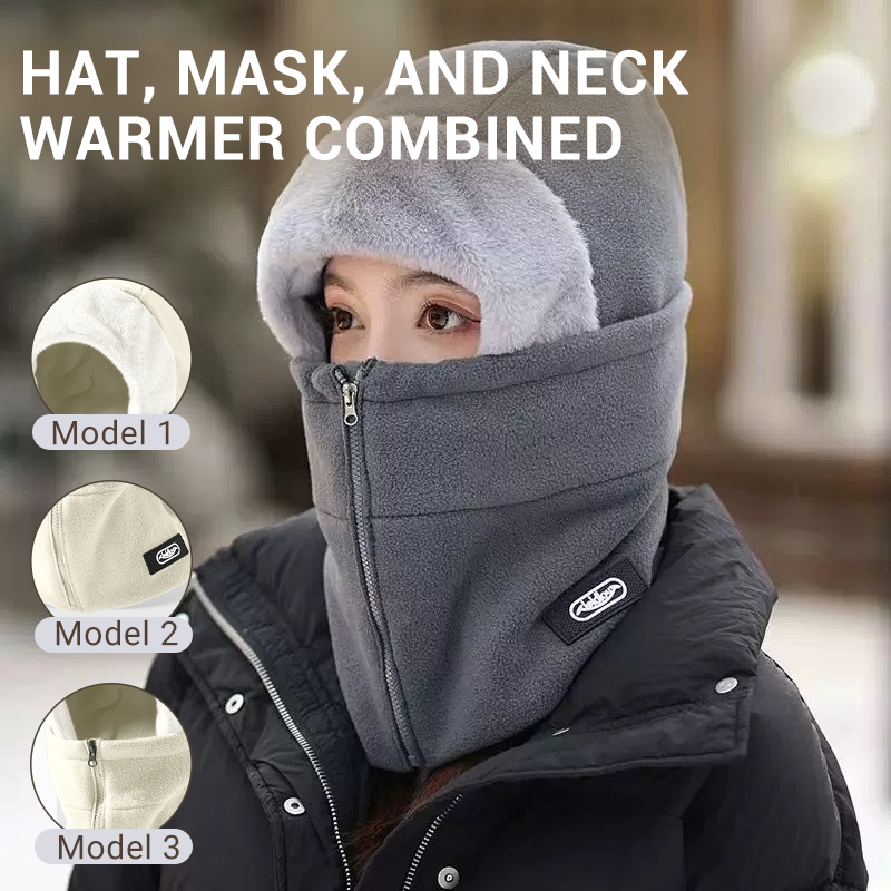 ❄️🧣 3-in-1 Fleece Hood, Face Cover & Neck Warmer – Wind-Blocking Winter Balaclava