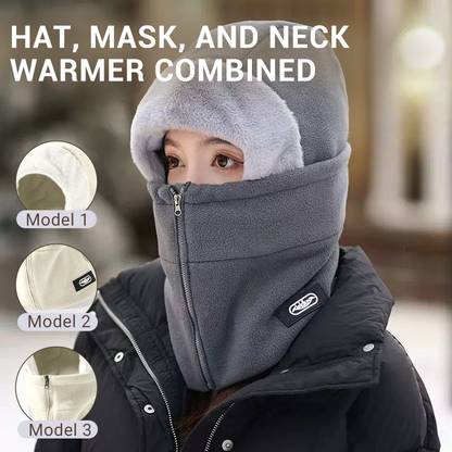 ❄️🧣 3-in-1 Fleece Hood, Face Cover & Neck Warmer – Wind-Blocking Winter Balaclava