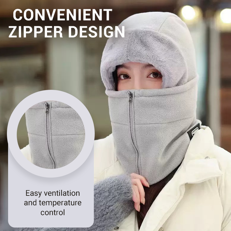 ❄️🧣 3-in-1 Fleece Hood, Face Cover & Neck Warmer – Wind-Blocking Winter Balaclava