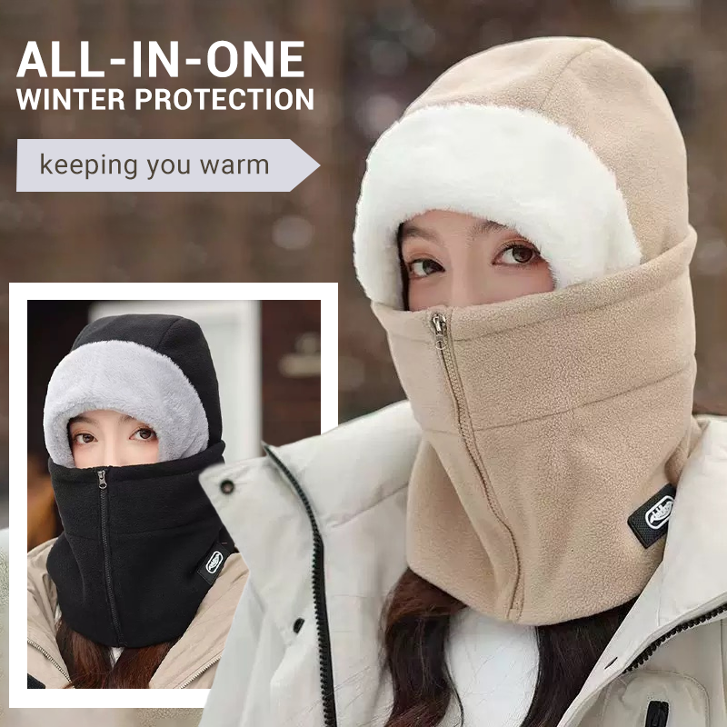 ❄️🧣 3-in-1 Fleece Hood, Face Cover & Neck Warmer – Wind-Blocking Winter Balaclava