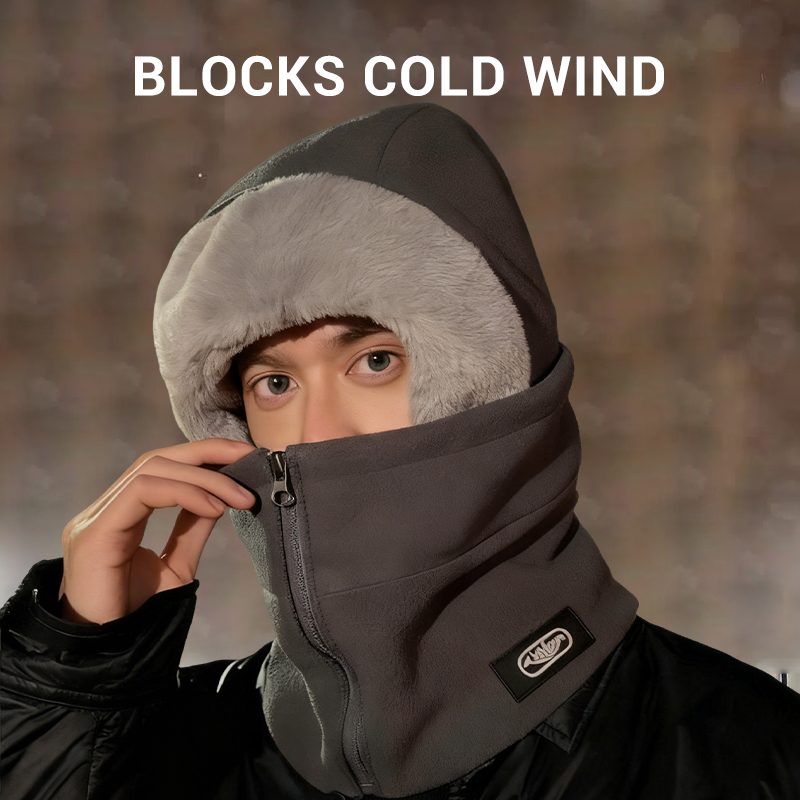 ❄️🧣 3-in-1 Fleece Hood, Face Cover & Neck Warmer – Wind-Blocking Winter Balaclava