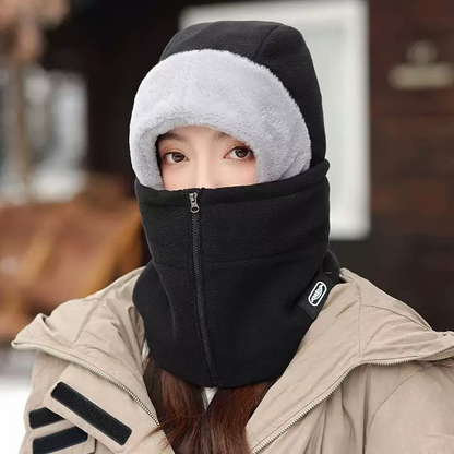 ❄️🧣 3-in-1 Fleece Hood, Face Cover & Neck Warmer – Wind-Blocking Winter Balaclava