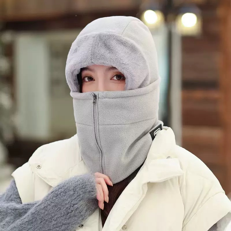 ❄️🧣 3-in-1 Fleece Hood, Face Cover & Neck Warmer – Wind-Blocking Winter Balaclava