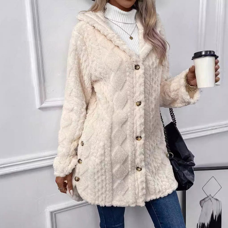 ✨Diamond-patterned women's warm hooded outerwear