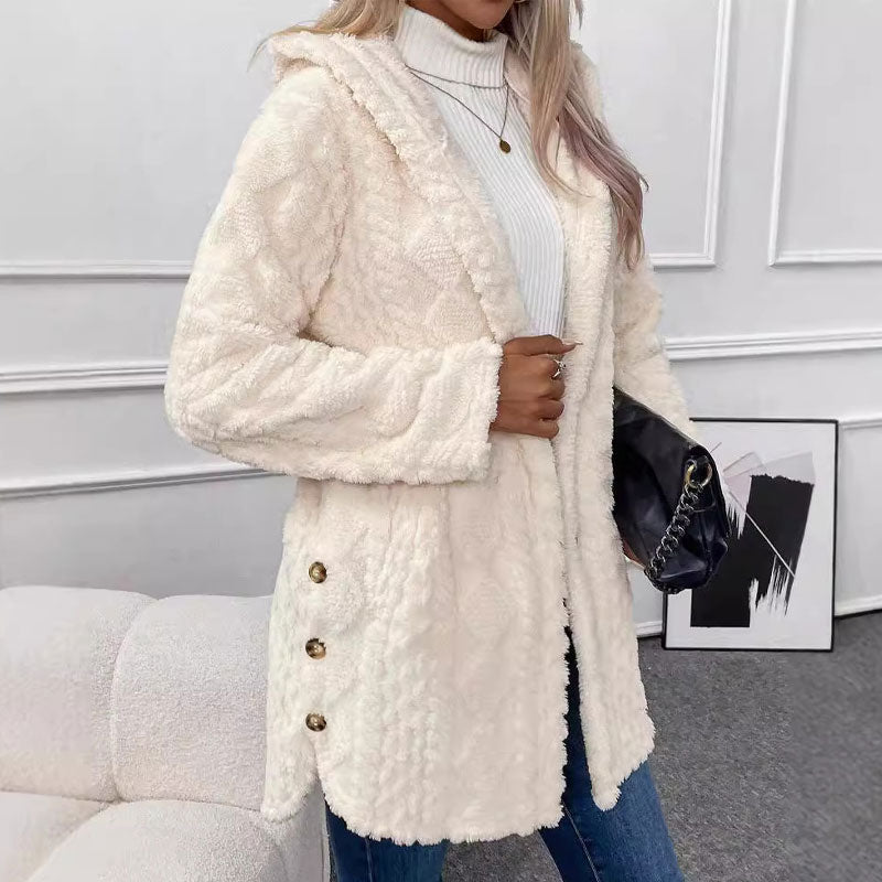 ✨Diamond-patterned women's warm hooded outerwear