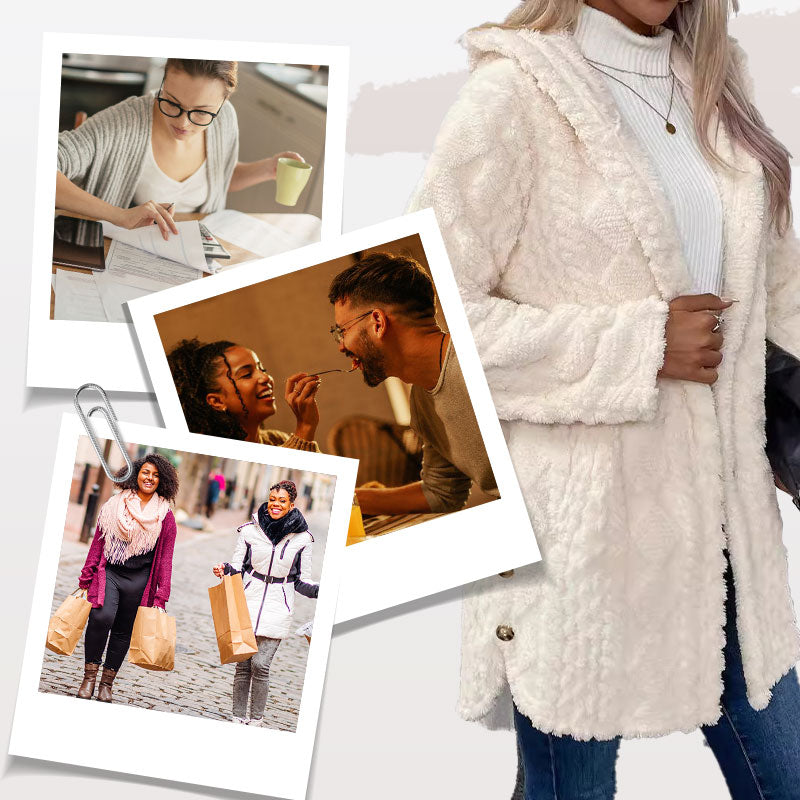 ✨Diamond-patterned women's warm hooded outerwear