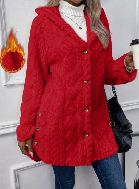 ✨Diamond-patterned women's warm hooded outerwear