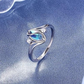 💍1+1 gratis✨Geometryczny owalny pierścionek z kamieniem księżycowym i cyrkoniami🌙
