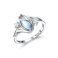 💍1+1 gratis✨Geometryczny owalny pierścionek z kamieniem księżycowym i cyrkoniami🌙